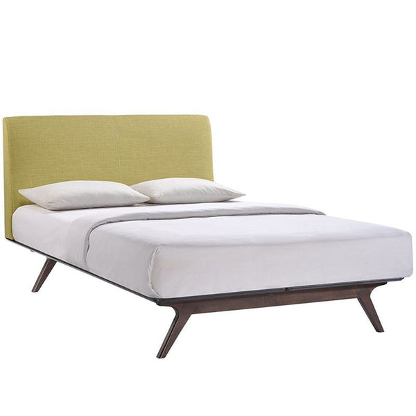Tracy King Wood Bed in Cappuccino Green