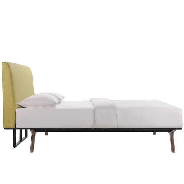 Tracy King Wood Bed in Cappuccino Green