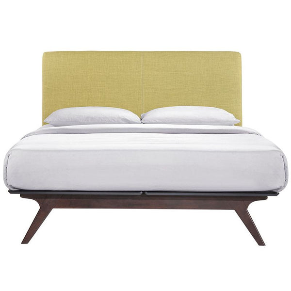 Tracy King Wood Bed in Cappuccino Green
