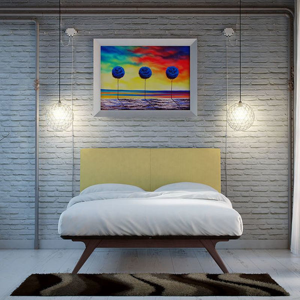Tracy King Wood Bed in Cappuccino Green