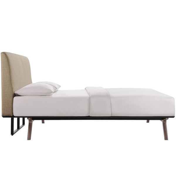 Tracy King Wood Bed in Cappuccino Latte