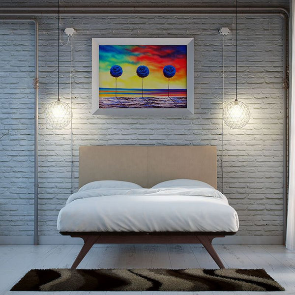 Tracy King Wood Bed in Cappuccino Latte
