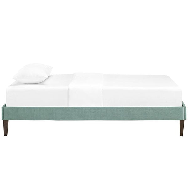 Sharon Twin Fabric Bed Frame with Squared Tapered Legs in Laguna