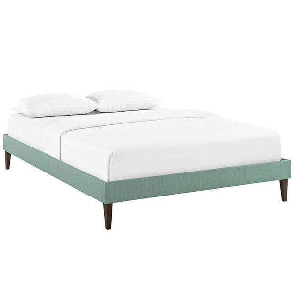 Sharon King Fabric Bed Frame with Squared Tapered Legs in Laguna