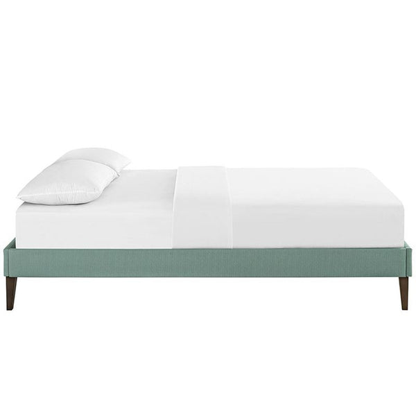 Sharon King Fabric Bed Frame with Squared Tapered Legs in Laguna