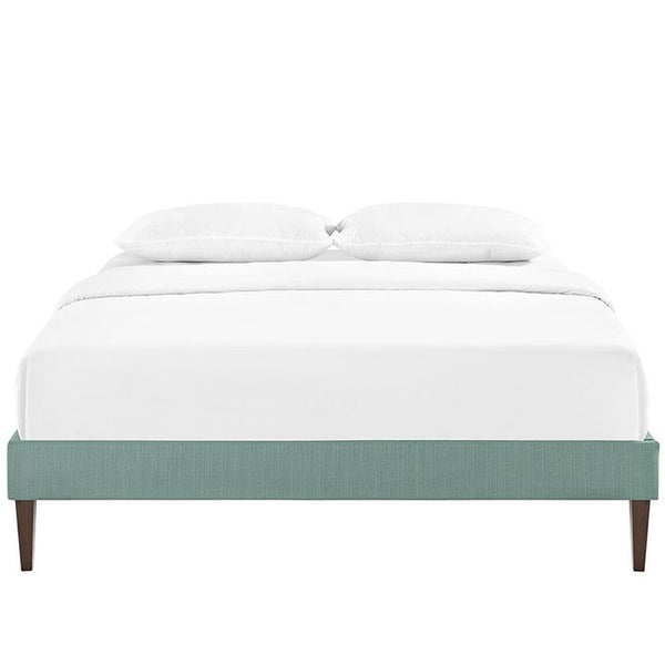 Sharon King Fabric Bed Frame with Squared Tapered Legs in Laguna