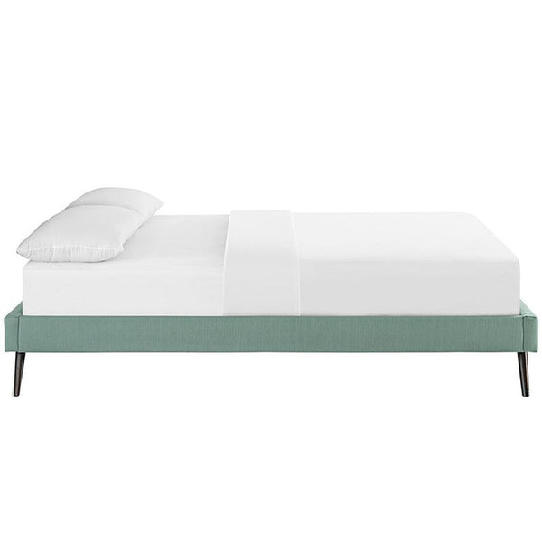 Helen Queen Fabric Bed Frame with Round Splayed Legs in Laguna