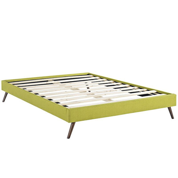 Helen Queen Fabric Bed Frame with Round Splayed Legs in Wheatgrass