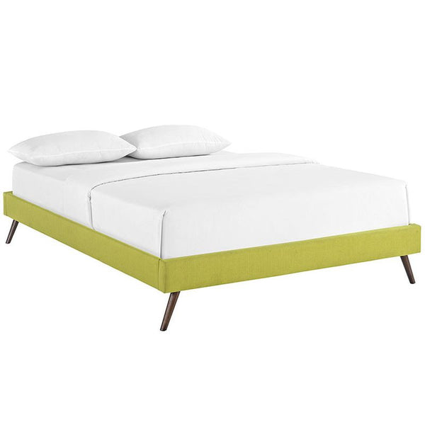 Helen Queen Fabric Bed Frame with Round Splayed Legs in Wheatgrass