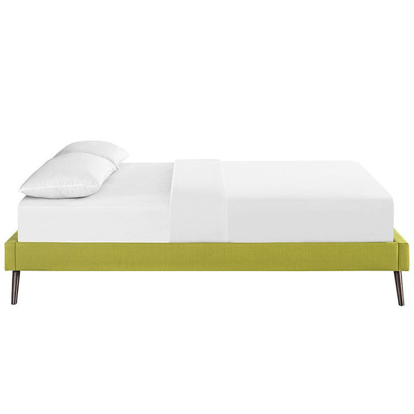 Helen Queen Fabric Bed Frame with Round Splayed Legs in Wheatgrass