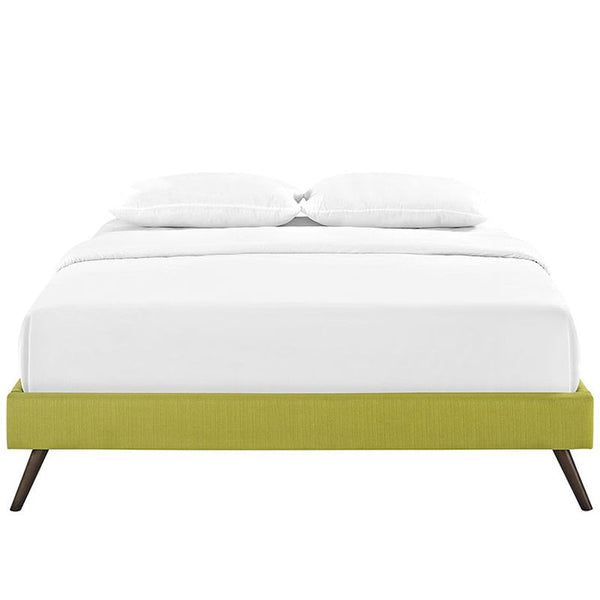 Helen Queen Fabric Bed Frame with Round Splayed Legs in Wheatgrass