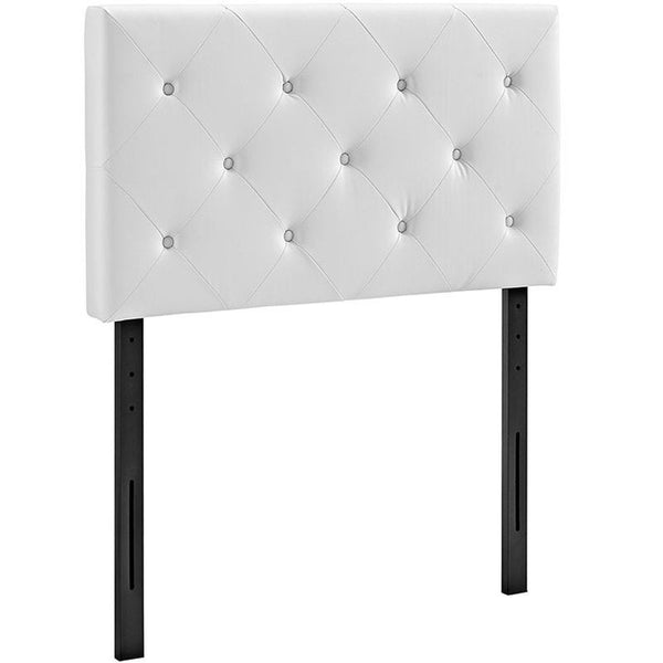 Terisa Twin Vinyl Headboard in White