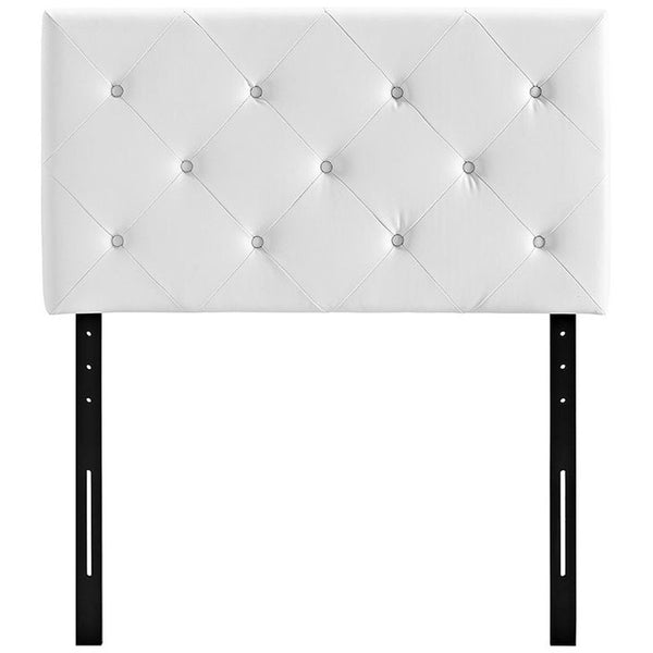 Terisa Twin Vinyl Headboard in White