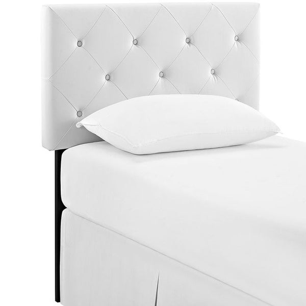 Terisa Twin Vinyl Headboard in White