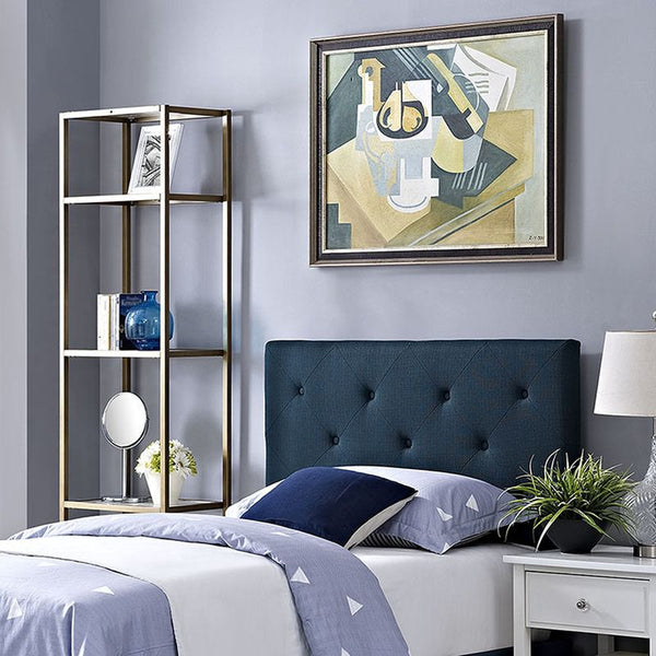 Terisa Twin Fabric Headboard in Azure
