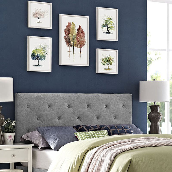 Terisa Full Fabric Headboard in Light Gray