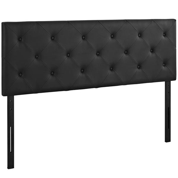 Terisa Queen Vinyl Headboard in Black