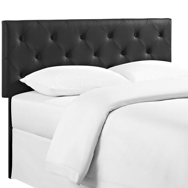 Terisa Queen Vinyl Headboard in Black