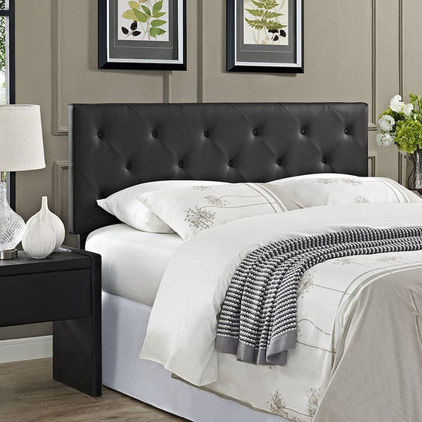 Terisa Queen Vinyl Headboard in Black