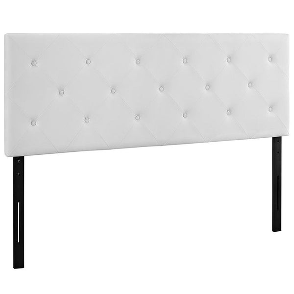 Terisa Queen Vinyl Headboard in White
