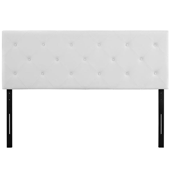 Terisa Queen Vinyl Headboard in White