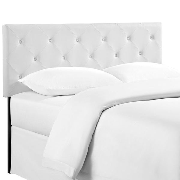 Terisa Queen Vinyl Headboard in White