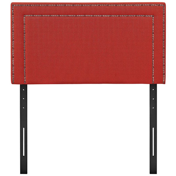 Jessamine Twin Fabric Headboard in Atomic Red