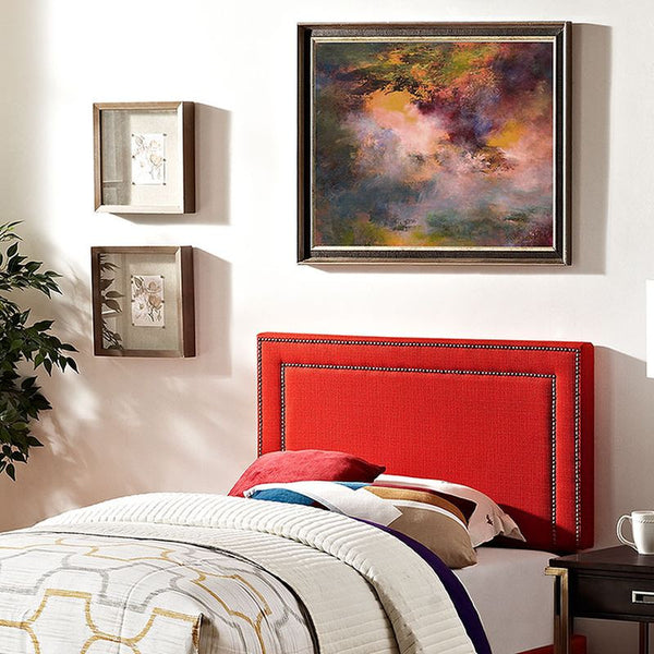 Jessamine Twin Fabric Headboard in Atomic Red