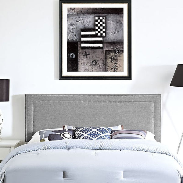 Jessamine Full Fabric Headboard in Light Gray