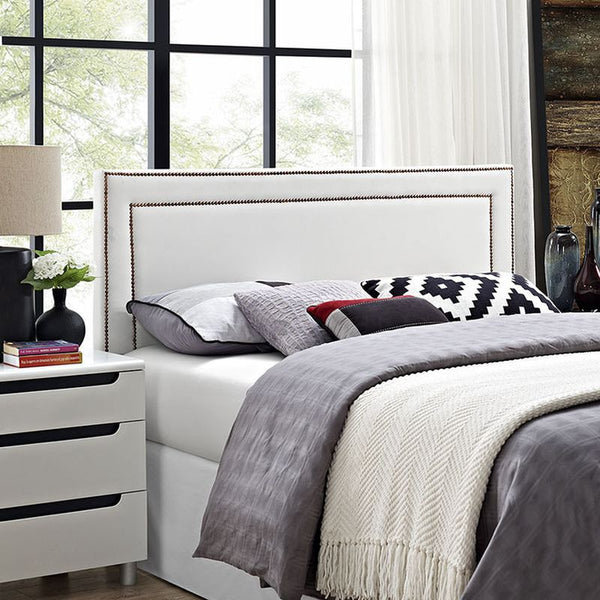 Jessamine Queen Vinyl Headboard in White