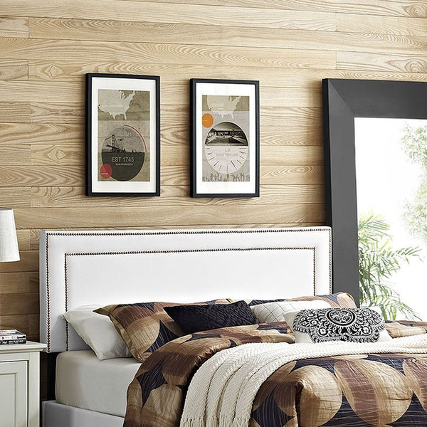 Jessamine Queen Vinyl Headboard in White