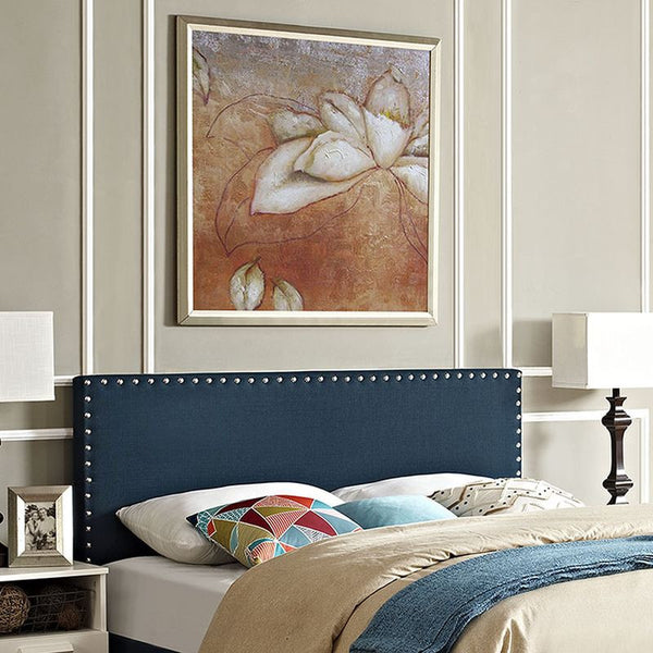 Phoebe Full Fabric Headboard in Azure