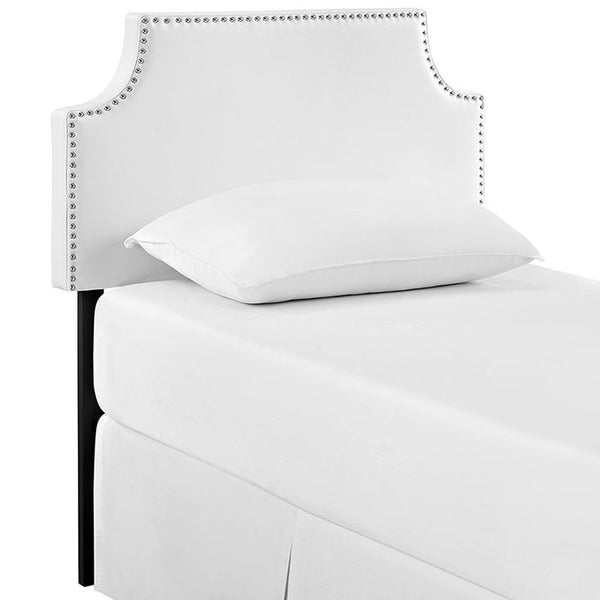 Laura Twin Vinyl Headboard in White