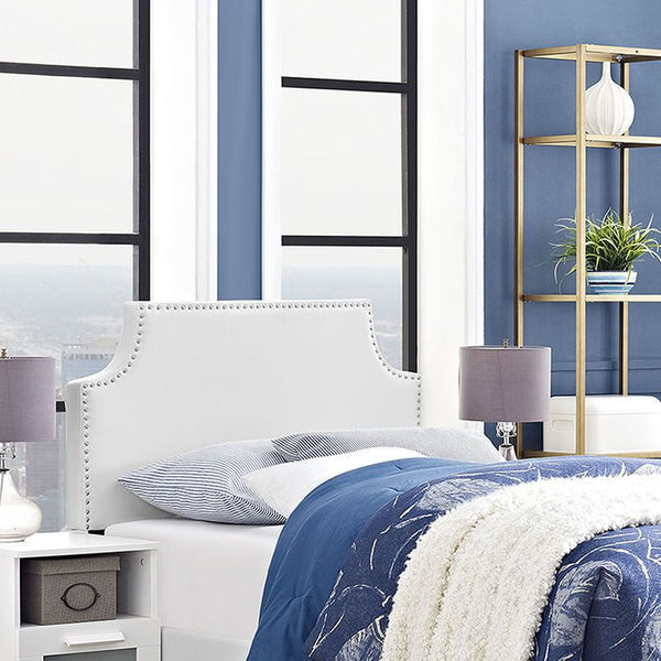 Laura Twin Vinyl Headboard in White