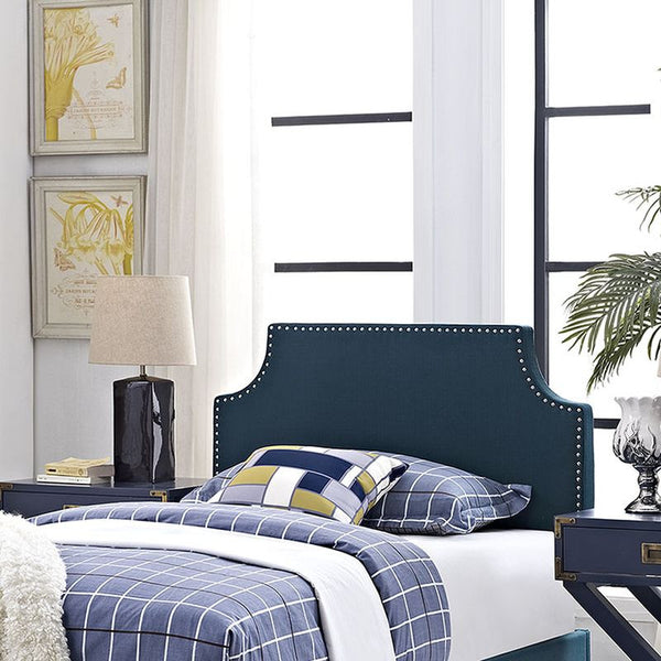 Laura Twin Fabric Headboard in Azure