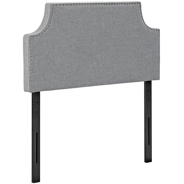 Laura Twin Fabric Headboard in Light Gray