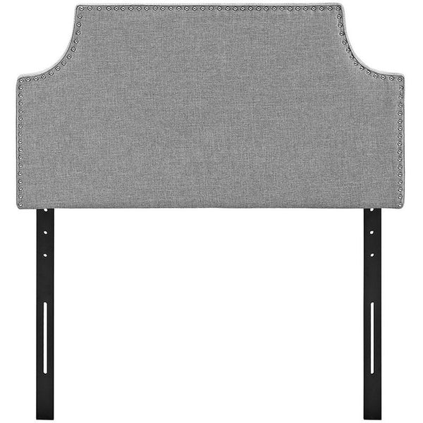 Laura Twin Fabric Headboard in Light Gray