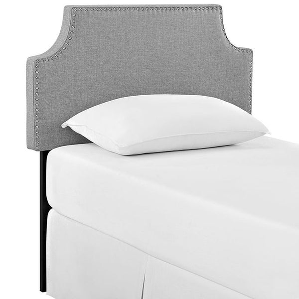 Laura Twin Fabric Headboard in Light Gray