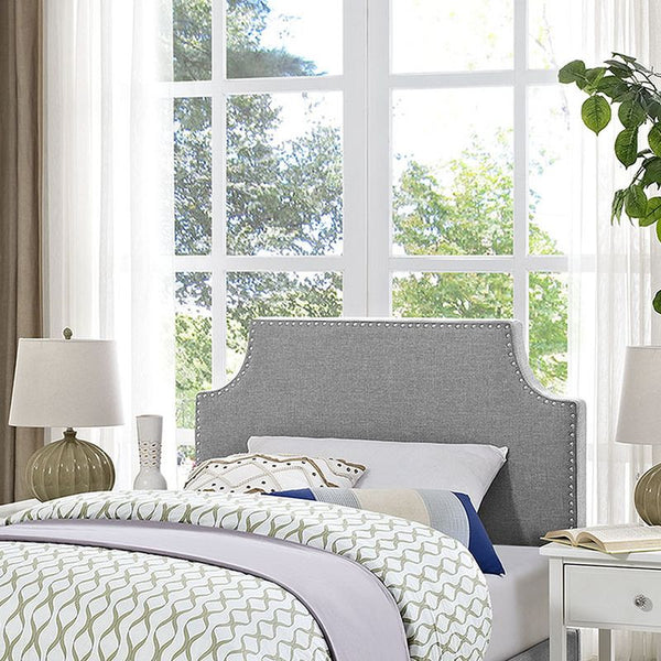 Laura Twin Fabric Headboard in Light Gray