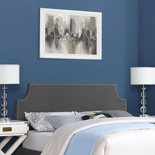 Laura Queen Fabric Headboard in Gray