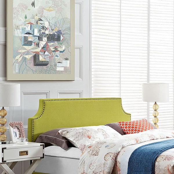 Laura Queen Fabric Headboard in Wheatgrass