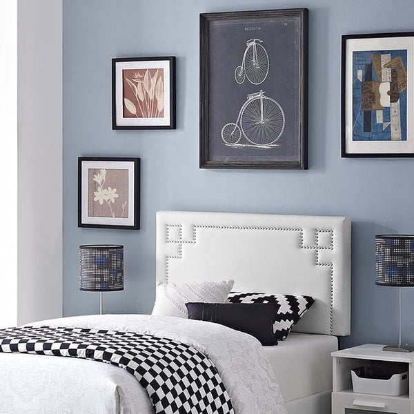 Josie Twin Vinyl Headboard in White