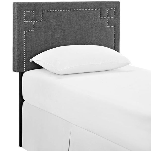 Josie Twin Fabric Headboard in Gray