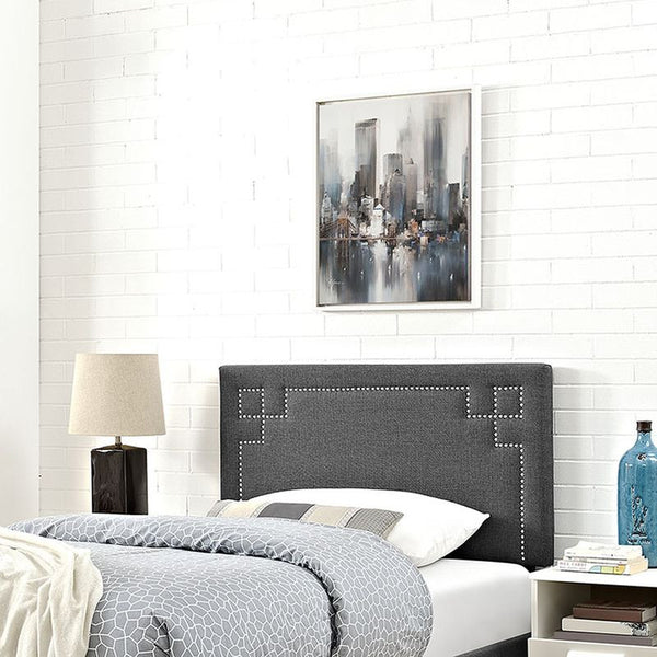 Josie Twin Fabric Headboard in Gray