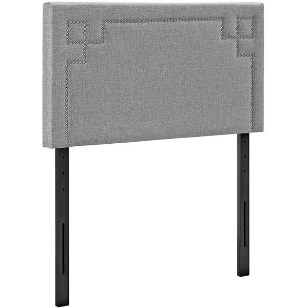 Josie Twin Fabric Headboard in Light Gray