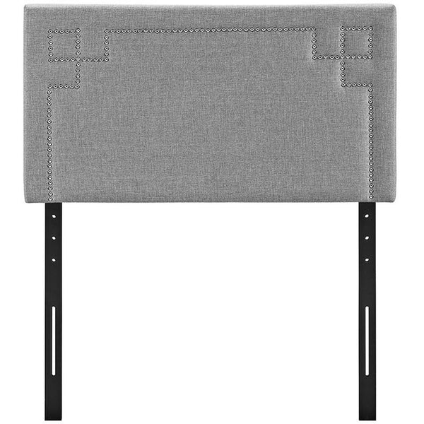 Josie Twin Fabric Headboard in Light Gray