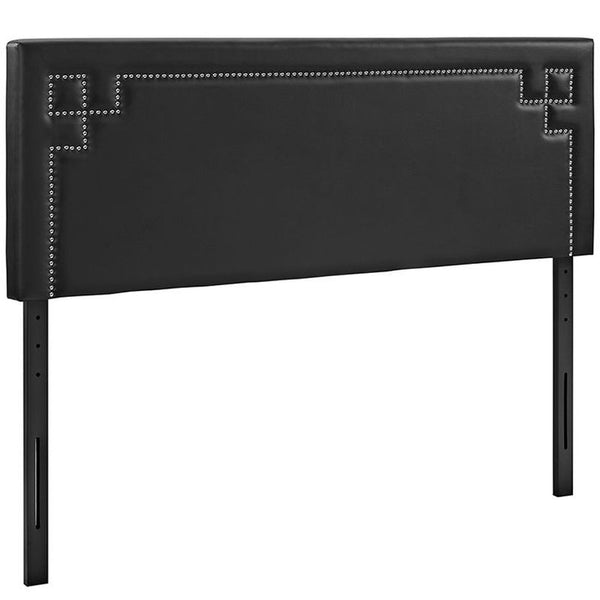 Josie Queen Vinyl Headboard in Black