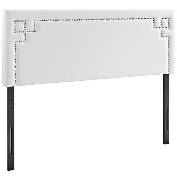 Josie Queen Vinyl Headboard in White
