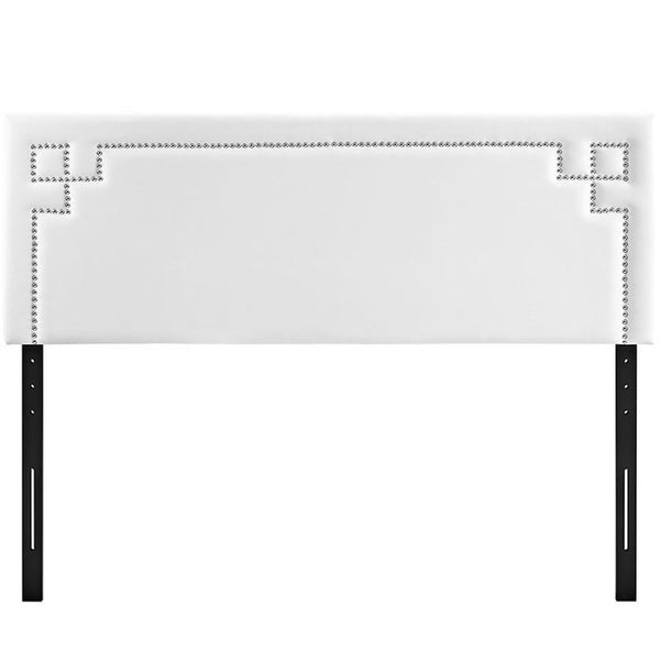 Josie Queen Vinyl Headboard in White