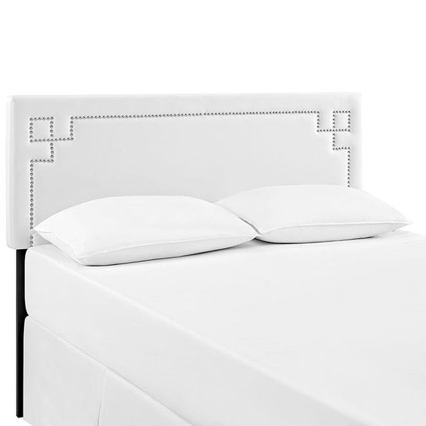Josie Queen Vinyl Headboard in White